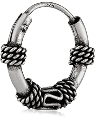 NKlaus Creolen keltisch aus 925er Silber, Ø12/14/, einzeln, 16,7mm | Gothic- und Wikinger-Stil