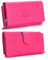 irisaa Damen Leder Wild Geldbörse, Portemonnaie Lang Geldbeutel,RFID Schutz 21 Kartenfächer, Brieftasche Groß, Vintage Design Used Look, Damen Tasche:weich Rosa