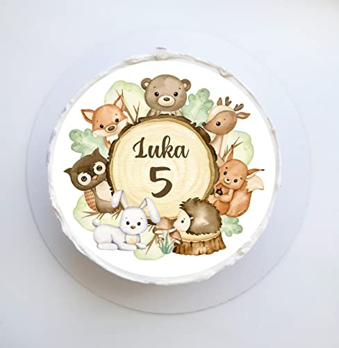 Tortenaufleger Muffinaufleger Geburtstag Kind Zuckerbild Mädchen Junge Tiere Kuchenbild(Fondantpapier, Dekorpapier Plus oder Oblate - Geschnitten)