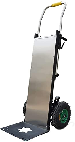 Treppensteiger Sackkarre Elektrisch Sackrodel Mit 300Kg Last Arbeitssparender Handwagen, 1200W Brushless Motor & 48V/36AH Abnehmbarer Akku, S-förmiger Stützarm, Arbeitssparend und bequem