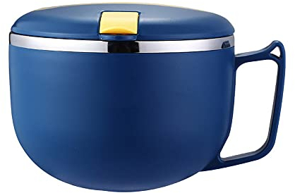 SKJJL Ramenschüssel Instant, 900ML Doppelt Isolierter Versiegelt Nudelschale Edelstahl, Instant Nudeln Schüssel mit Deckel, Ramen Schüssel, für Instant Nudeln, Bento, Mittagessen