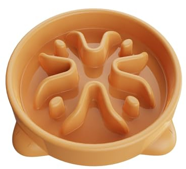 TOKAYIFE Gamelle Anti Glouton Petit Chien, 16.3cm Antidérapants Anti Vomissements Gamelle pour Petit Chiens (S, Orange)