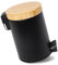 GREELUE 3L Mülleimer Bad mit Holzdeckel, Kosmetikeimer mit Absenkautomatik (Soft Close), Badezimmer eimer, Abfalleimer Bad (Schwarz 3L)