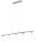 GLOBO Esstischlampe Hängelampe Esstisch Hängeleuchte silber höhenverstellbar, 5 flammig, Metall nickel Glas weiß, 5x E14 Fassungen, HxLxB 120x93x13cm