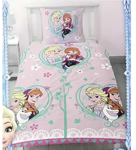 Bettwäsche Disney Frozen – 1 Bettbezug 140 x 200 cm + 1 Kissenbezug 63 x 63 cm (Bettwäsche Frozen – L)