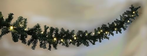 Star-Max Tannengirlande 5 Meter mit 80 warmweißen LED's und Timer-Funktion, inkl. Außenadapter und 5m Zuleitung