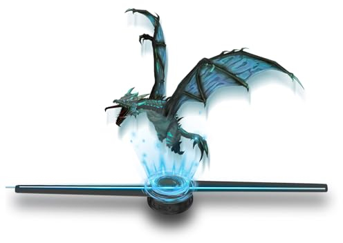 MissYou Ventilatore Olografico 3D 50cm con WiFi e App, Alta Risoluzione LED, Bluetooth, Telecomando, 700 Video Inclusi - Per Eventi, Fiere, Mostre