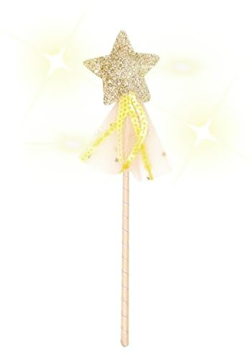 ALLY-MAGIC Y4-THXNB Baguette de fée magique de princesse à paillettes pour anniversaire, fête de mariage, cosplay, jeu de rôle Doré 28,8 cm