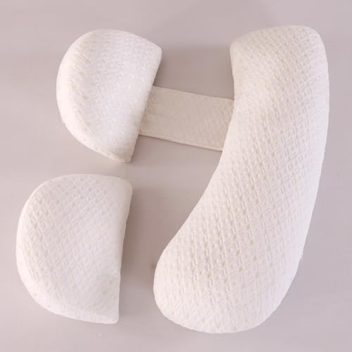 SHANNA Verlängern Schwangerschaftskissen Einstellbar, Komfortkissen Erwachsene, Ganzkörperkissen, Stützkissen Body Pillow, Stillkissen Körperkissen Abnehmbar Waschbar(Weiß & Groß)