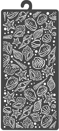 Stamperia - Thick Stencils for Scrapbooking, Albums, Card Making, Bullet Journalling and More, Shells, Flexible Material, Easy to Clean, Perfect for Hobbies, Crafts, and Gifting (Sea Land)