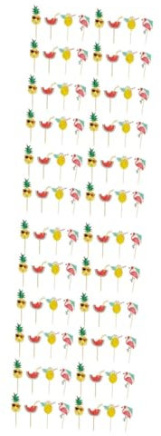 Alipis 96 Pcs Summer Baking Picks Ice Cream Decor Summer Decorations Cake Appearance Cake Style Pineapple Cupcake Picks Hawaii Ornament Cake Topper Cake Lemon Top Hat