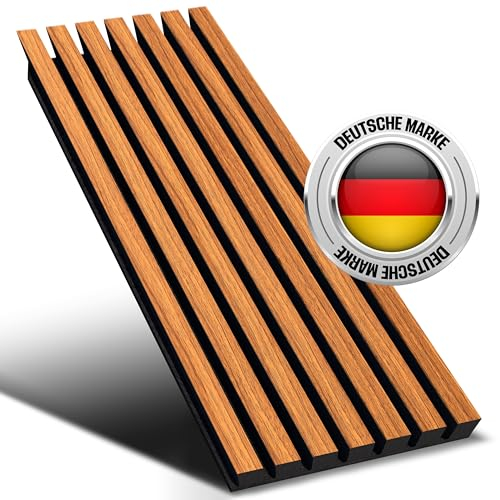 AS-Country Akustikpaneele Holzoptik - hochwertige Wandverkleidung 58cm x 29cm, Leicht & Langlebig für bessere Raumakustik Innenbereich Wand Lamellenwand Design Wandpaneele