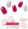 NAILOG Semi Cured Gel Strips (20 Extra Long Stickers) | Glossy & Long Lasting Soft Gel Finish Wrap | Ruby Nebula