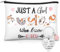 Jadive Trousses de Maquillage de Chat pour Femme Fille Porte-Clés de Chat Drôle Just a Girl Who Loves Cats Sac de Cosmétiques Porte-Clés de Chat Cadeaux pour Amoureux des Chats pour Noël Anniversaire