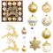 GmeDhc Christbaum Kugeln, Weihnachtskugeln Set mit 40 Weihnachtsbaumkugeln, 3/6/12 cm Christbaumkugeln Gold, Weihnachtskugeln Kunststoff für Drinnen und Draußen
