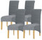 Leorate Hight Back Dining Chair Covers - Thickened Jacquard Fabric Large Dining Chair Slipcovers Chair Covers For Dining Chairs 4 Chair Protector For Wedding Party Banquet Hotel Home (Light Grey)