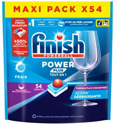 Finish Tablettes Lave-vaisselle Power Plus - Le pack de 54 doses
