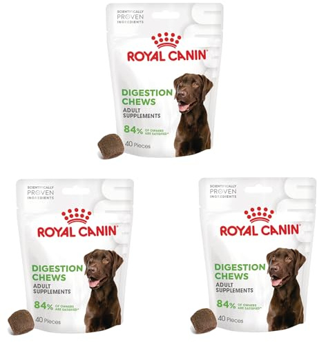 ROYAL CANIN Digestion Chews Adult Supplements | 3er Pack | 3 x 160 g | Ergänzungsfuttermittel für Adulte Hunde | Zur Unterstützung der normalen Verdauung und Darmflora
