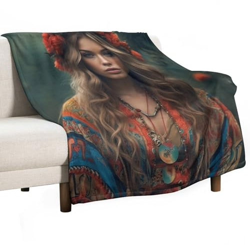 ECWECC Manta De Chica Personalizada Franela, Microfibra Suave Acogedora Y Cálida Manta Cubierta De Cama Mantas De Sofa Cama para Adultos Y Niños (100x150cm)