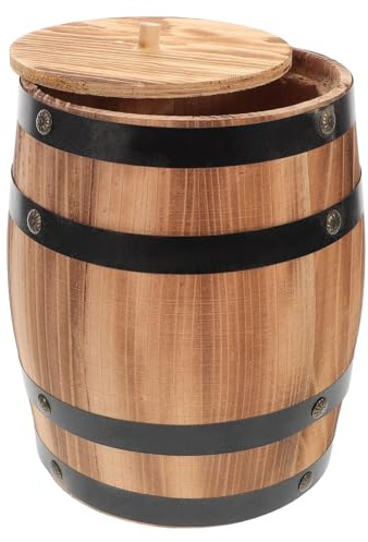 OUNONA Vintage-Besteckhalter Aus Karbonisiertem Holz Fassförmiger Aufbewahrungseimer Für Küchenutensilien Gabelhalter Löffelhalter Und Essstäbchen Platzsparend Für Küche Büro Oder Restaurant