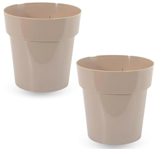 PARENCE.- Juego de 2 macetas pequeñas de plástico – Ø 12 cm – macetas Ligeras y Fuertes sin Orificio de Drenaje – Ideal para plántulas, esquejes, Plantas de Interior – Color Aleatorio