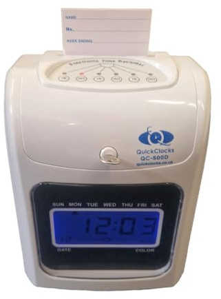 QuickClocks QC500D Clocking In Machine Time & Attendance Recorder | Ideal for small businesses, accurately recording employee hours in a simple tried and tested way.