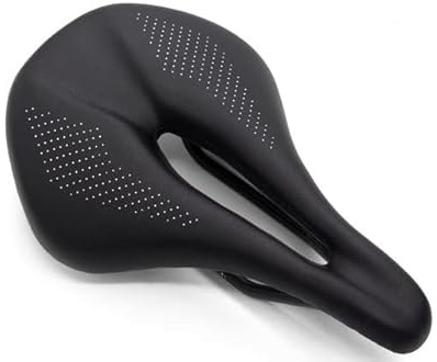 TentHome Sillín MTB Antiprostata, sillín de carbono para bicicleta de carreras, cómodo para hombre y mujer, sillín para bicicleta estática antiprostata gel, amortiguado (negro, 240 x 155 mm)
