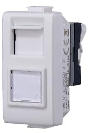 Elektronova Prise réseau de données RJ45 compatible Bticino Matix CAT 6 UTP couleur blanche - Pack 1 pièce