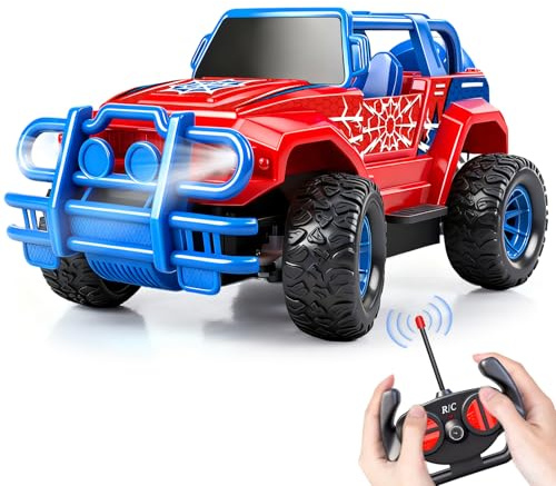Hymaz Spider Remote Control Cars for Kids Age 3-12 Gifts, RC Car Truck Toys for Boys Girls, Off Road Remote Control Car Indoor Outdoor Spidey Monster Toy for Stocking Fillers Cool Children Present