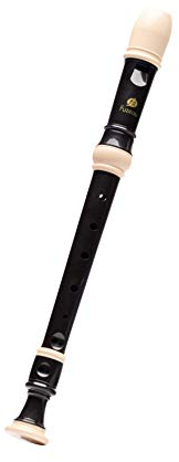 FUZEAU - 8264 - Flûte à Bec Soprano Baroque - en 3 Parties - Fabriquée en Plastique ABS - Apprentissage de la Musique en classe ou à la Maison - 36 cm - Noire/Ivoire - Dès 4 ans
