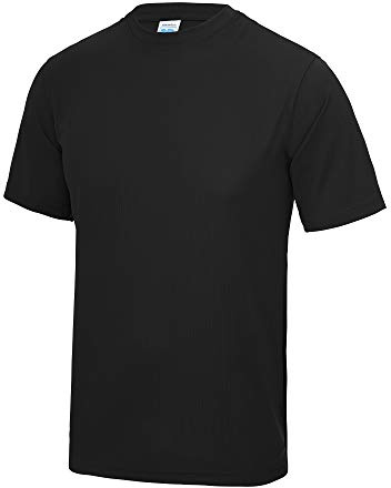 JUST COOL Mens Performance Plain T-Shirt (3XL) (Jet Black)