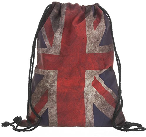 Compagno Turnbeutel Fullprint Rucksack Beutel Tasche Sport-Beutel, Rucksack Farbe:Vintage Union Jack