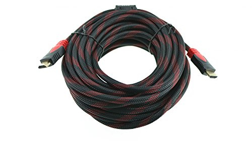 SATKIT Câble HDMI 1.4 Haute Vitesse 10 Mètres Compatible Consoles et TV Résolution 1080p 4K 3D Connecteurs Dorés Blindé Nylon