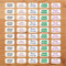 Funky Labels Stick-On Name Labels for Clothes – 60 Personalised Peel & Stick Tags – No Iron, Waterproof, Tumble Dryer Safe – Name Stickers for School Uniforms, Nursery, Bottles & Care Homes