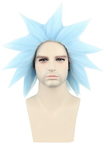 Topcosplay Blaue kurze Perücke für Cosplay Erwachsene Halloween Kostüm Party Perücken