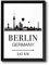 OWLBOOK® Personalisierte Geschenke für Frauen Männer | Berlin Skyline mit individueller Entfernungsangabe | Partner Geschenke Fernbeziehung | Geburtstagsgeschenke für Frauen | Bild optional mit Rahmen