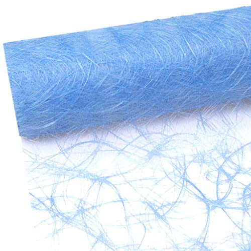 Sizoweb Tischband - 25 Meter Rolle + 100 Deko Sterne in Gold Gratis (20cm Breite, Hellblau)