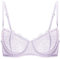 DOBREVA Women's Lace Balconette Bra Half Cup Non Padded Push Up Underwire Sheer Bras Lilac 38C