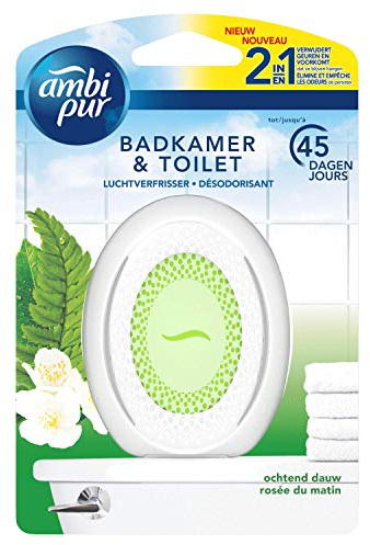Ambi Pur Bad & WC, Morgentau Kontinuierlicher Lufterfrischer, Geruchsbeseitigung und Prävention, 300 ml