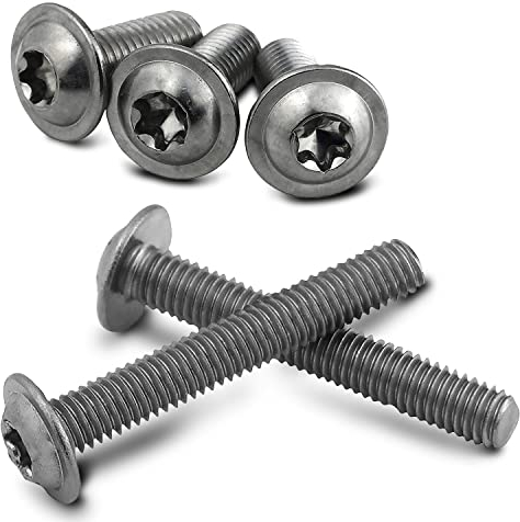 PROTECH 10 Stück Linsenkopfschrauben M6x12 Edelstahl Flansch V2A rostfreier A2 Innensechsrund Linsenschrauben Flanschschrauben ISO7380