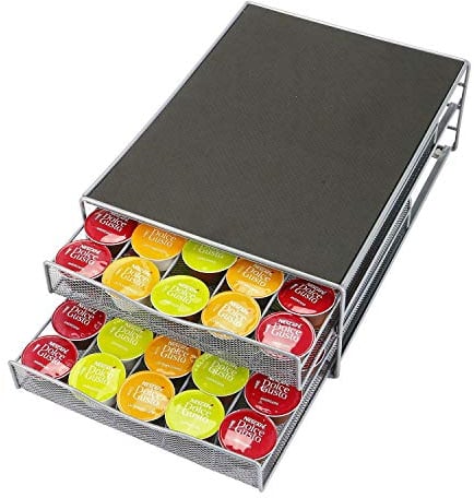 2 Tier Coffee Machine Stand & 72 Capsule Pod Holder Storage Drawer for Nespresso & Dolce Gusto Capsules
