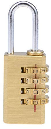 4-stellige Zahlenkombination Vorhängeschloss Messing 3 mm Schäkel Durchmesser 21 mm Körperbreite