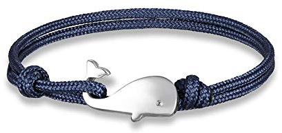 EXINOX Bracelet en corde avec fermeture de baleine | Homme Femme | Style nautique Mer Vie Marine, Nylon