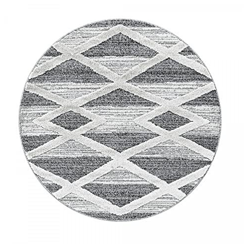 Ayyildiz Teppich PISA80804709GREY Teppiche, 80 Zentimeter Rund