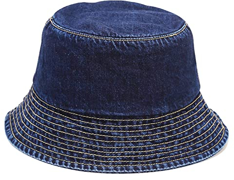 Umeepar Chapeau de soleil unisexe en coton pliable pour homme et femme, C Denim Bleu foncé, Taille unique
