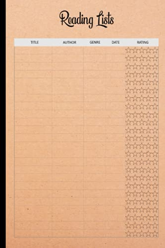 Reading Lists Notebook: Reading Log, Gifts for Book Lovers, Reading Log Journal, Reading List Notebook With A Reading List, Size 6X9, 120 Pages