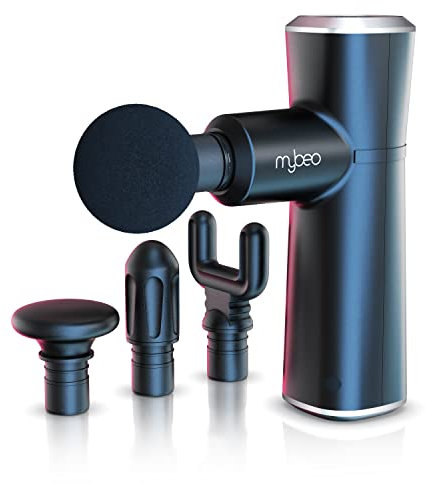 CSL-Computer - Massagepistole für Nacken Schulter Rücken - Shiatsu Massage Gun - mini Massagegerät - elektrisch mit 4 Massageköpfen - 3D-Rotation - mit 4 einstellbaren Geschwindigkeiten