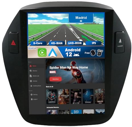 JOYX Android 12 Car Radio Suitable for Hyundai IX35 (2010-2017) - 4G+64G - Built-in DSP / Carplay / Android Car - Camera Free - 9.7 Inch 2 DIN - Steering Wheel Control WiFi BT DAB Fast Boot 360 Camera