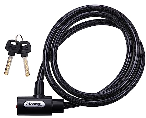 Master Lock 8364DCC Cable Bike Lock with Key, 5 ft. Long