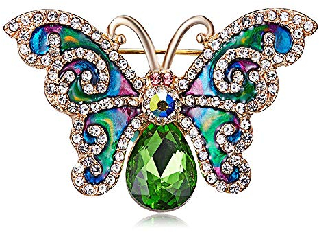 Generic Brosche für Frauen und Männer - Großer Kristall, Emaille-Schmetterling - Mode, Party-Schmuck - Nützlich und Praktisch